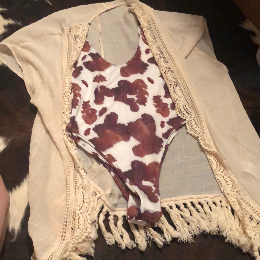 Linen swim cover up or kimono